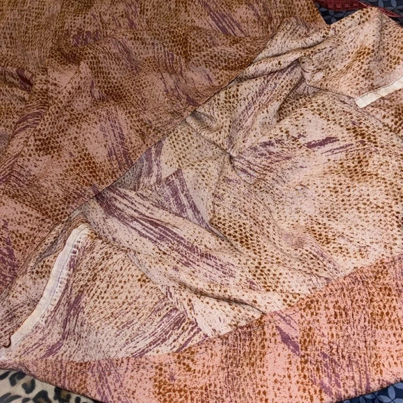 Vintage style Paisley Abstract brown pattern V neck boho  casual cotton Kaftan S - Picture 12 of 14